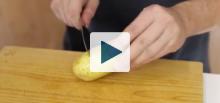 Potato being cut