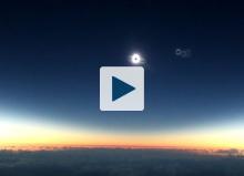 Solar eclipse as seen from an airplane