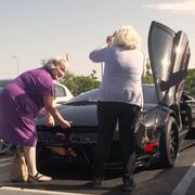 Grannies looking for the trunk latch on a Lamborghini