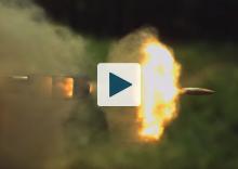 Closeup of .50 cal rifle firing