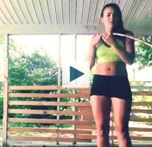 Woman using a hula hoop