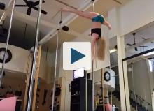 Woman pole dancing