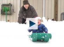 Toddler sledding