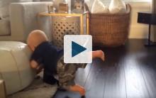A toddler falling