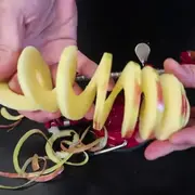 Peeled and spiraled apple