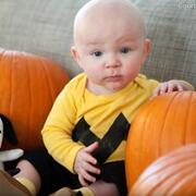 Baby dressed as Charlie Brown