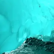 Blue glacier ice