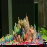 Powder paint on a drum