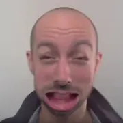 Man's face in wind