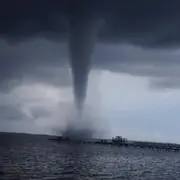 A waterspout tornado