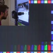 TV pixels closeup